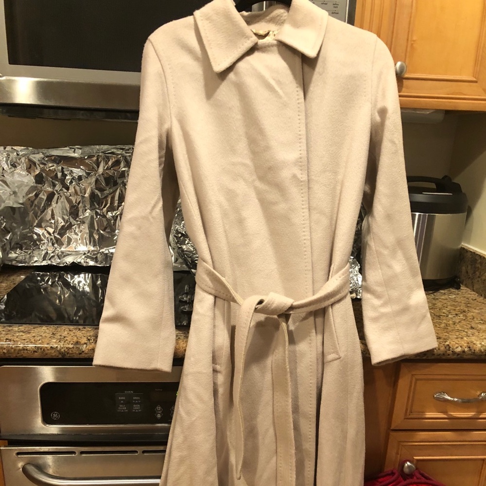 Agnona light beige cashmere coat IT40